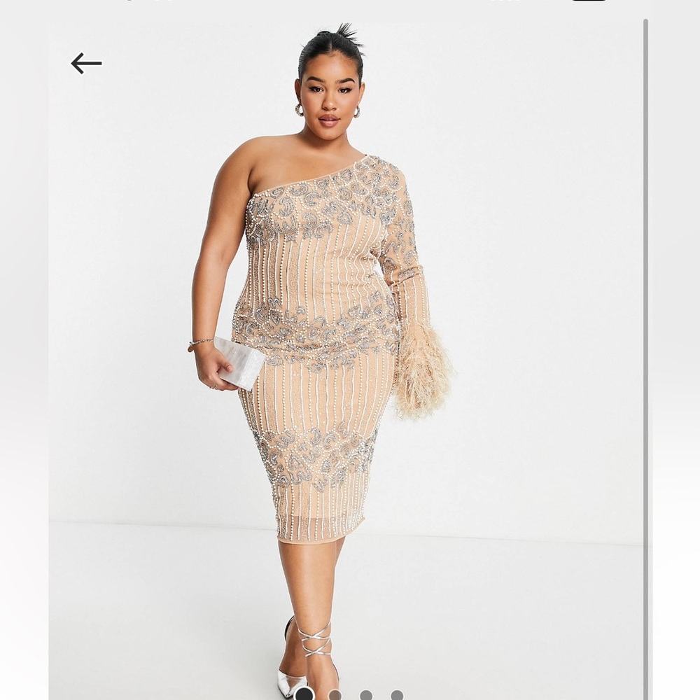 ASOS Curve Embellished Dress Mink